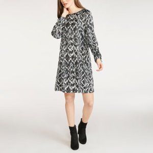 H Halston Back Satin Crepe Dress in Medina Black